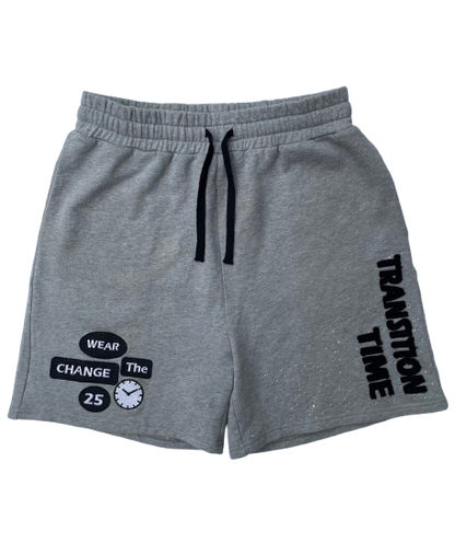 Grey Rhinestone Shorts