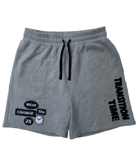 Grey Rhinestone Shorts